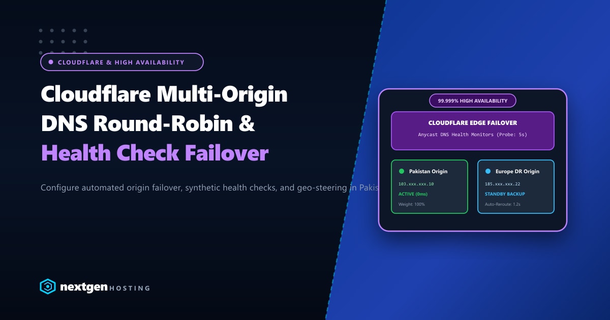 Cloudflare Multi-Origin DNS Round-Robin & Health Check Failover Guide for Pakistan