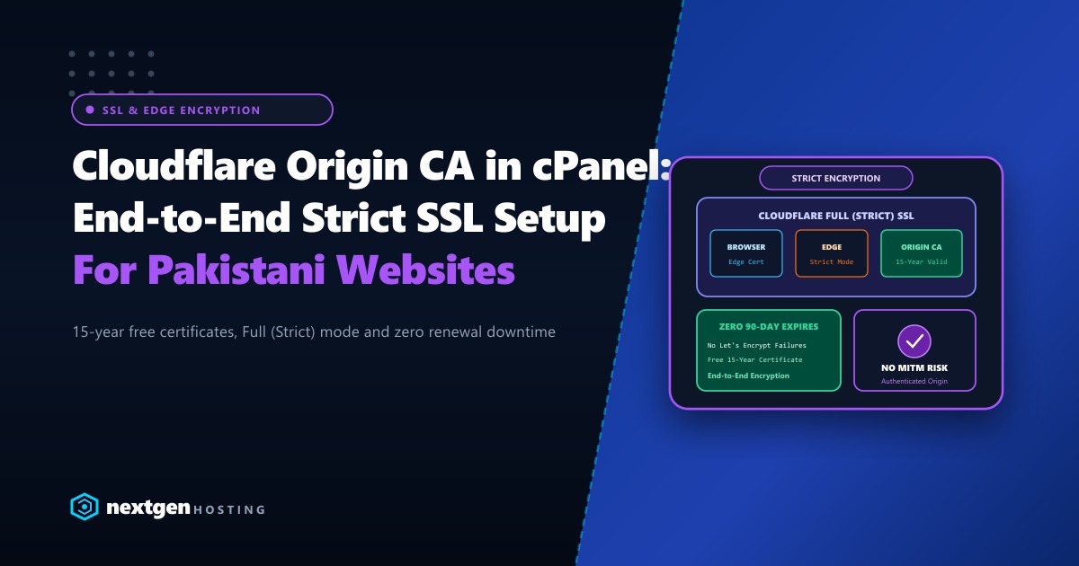 Cloudflare Origin CA Certificates in cPanel: End-to-End Strict SSL Guide for Pakistan