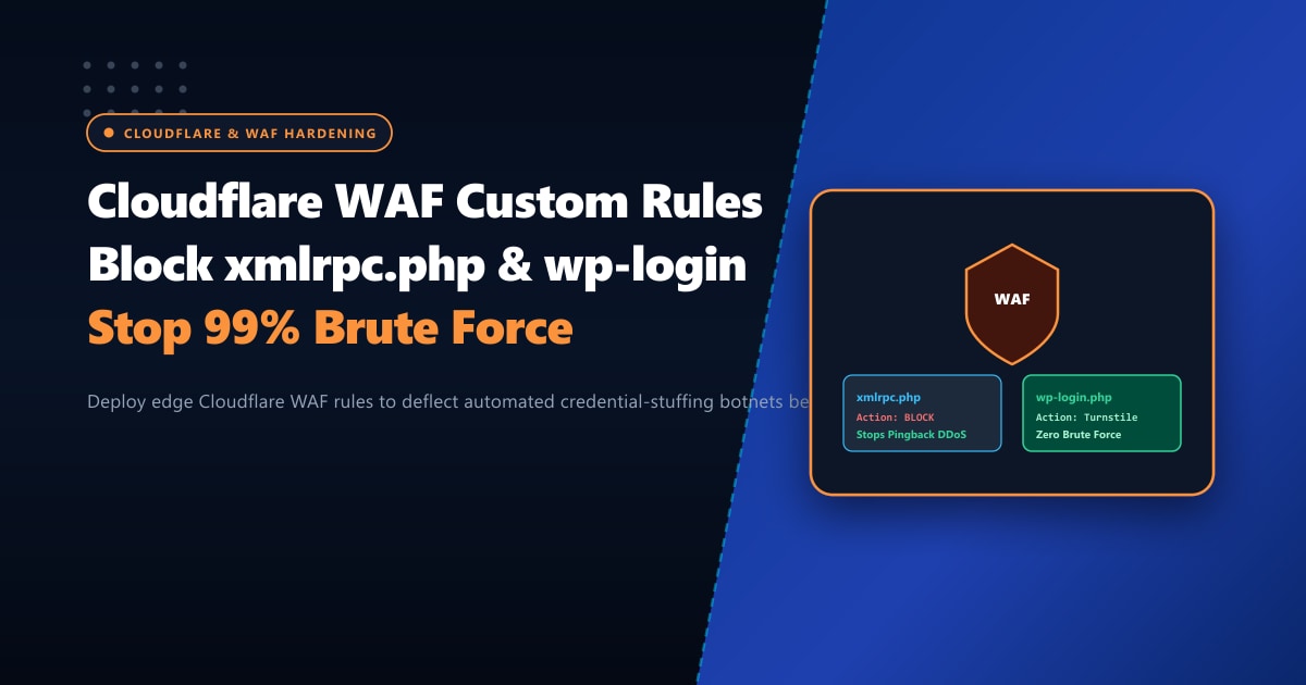 Cloudflare WAF Custom Rules for WordPress: Stop xmlrpc.php & wp-login.php Brute Force in Pakistan