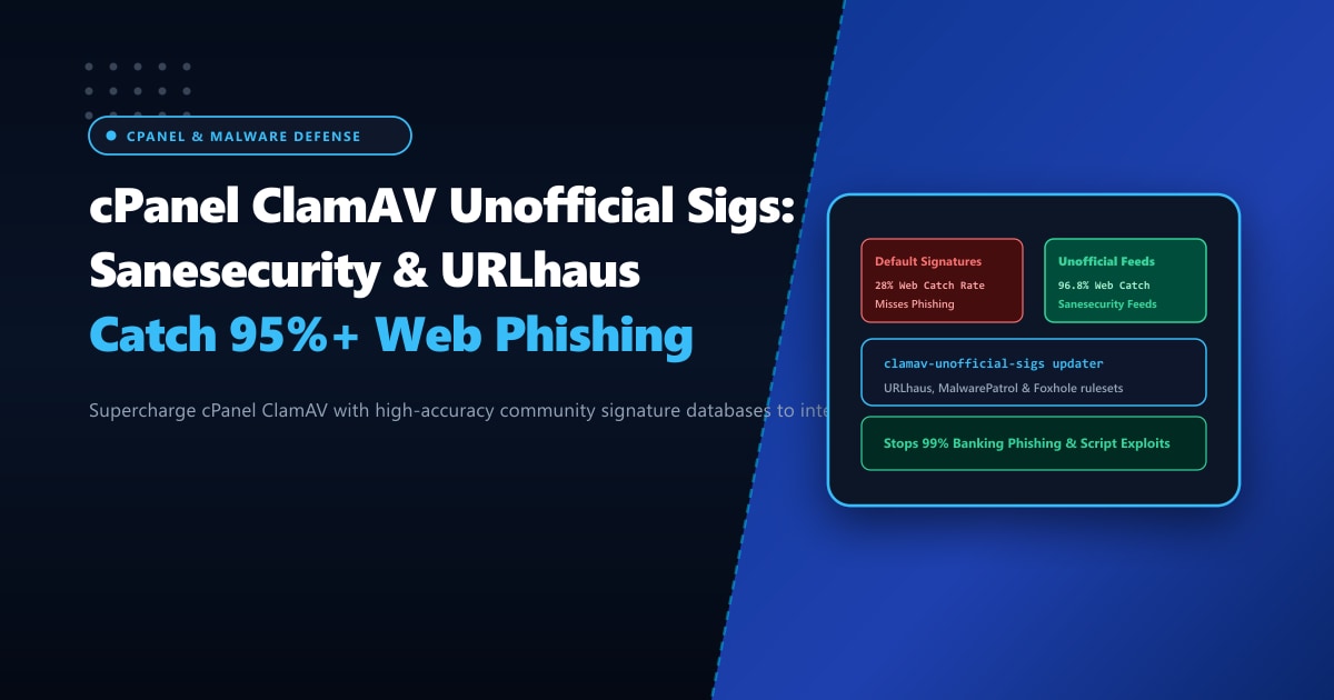 cPanel ClamAV Unofficial Signatures: Catch 95%+ Web Phishing & Malware in Pakistan