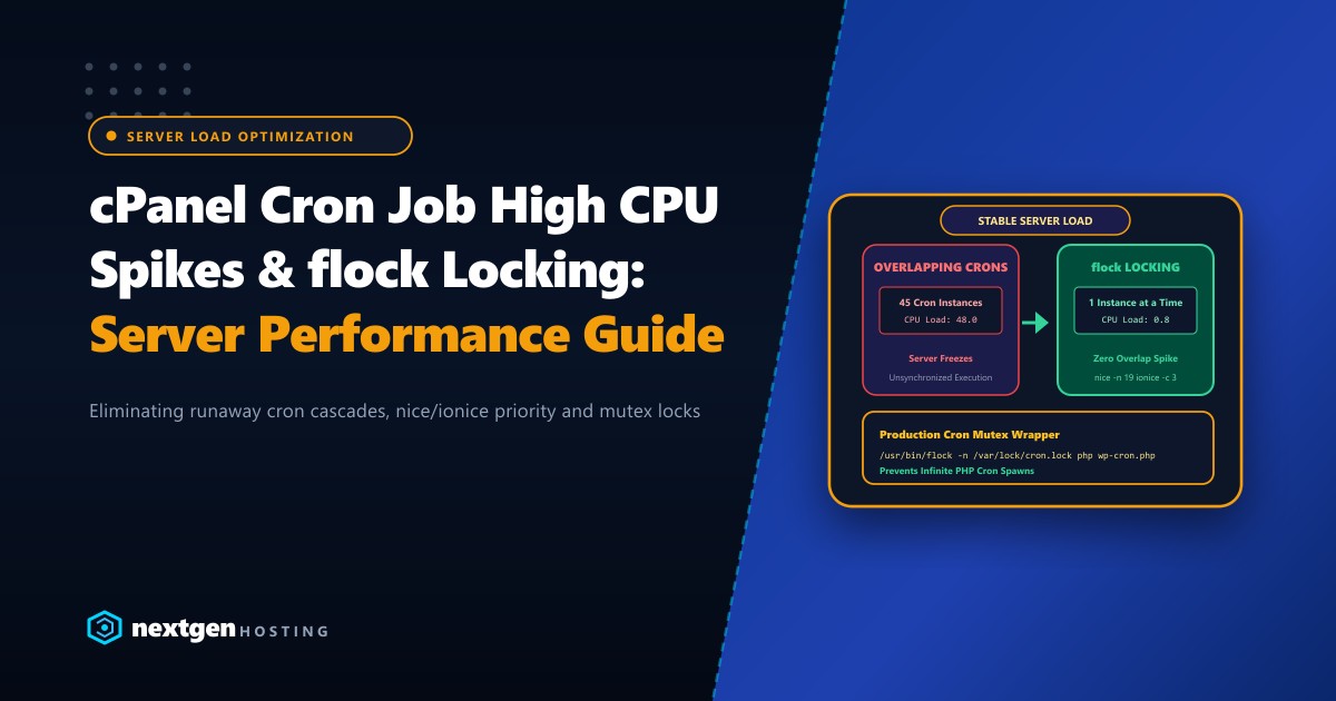 cPanel Cron Job High CPU Spikes & flock Locking: Complete Server Optimization Guide