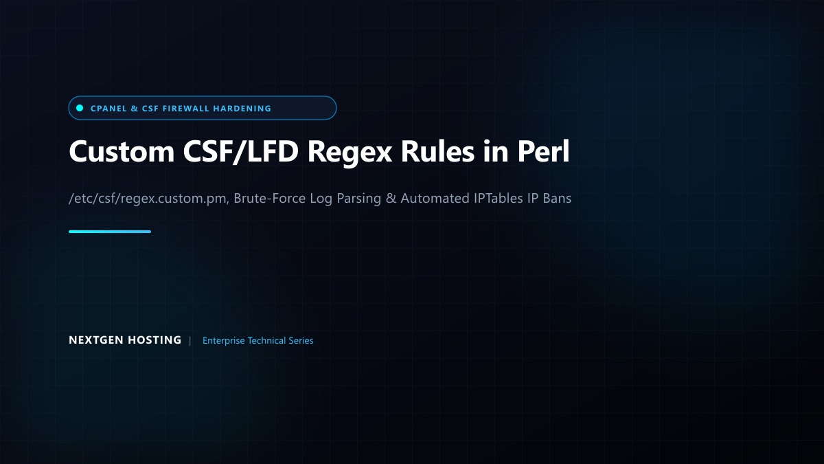 How to Write Custom CSF/LFD Regex Trigger Rules in Perl to Block Brute-Force Attacks on cPanel Servers in Pakistan