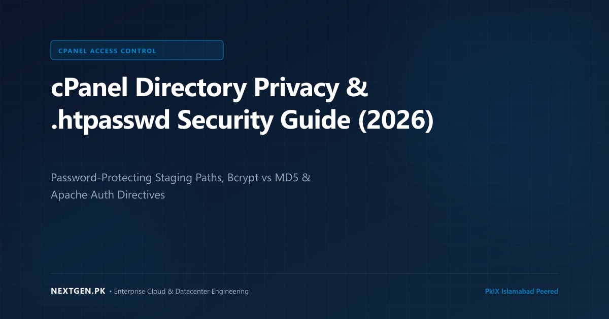 cPanel Directory Privacy & .htpasswd Security Guide (2026)