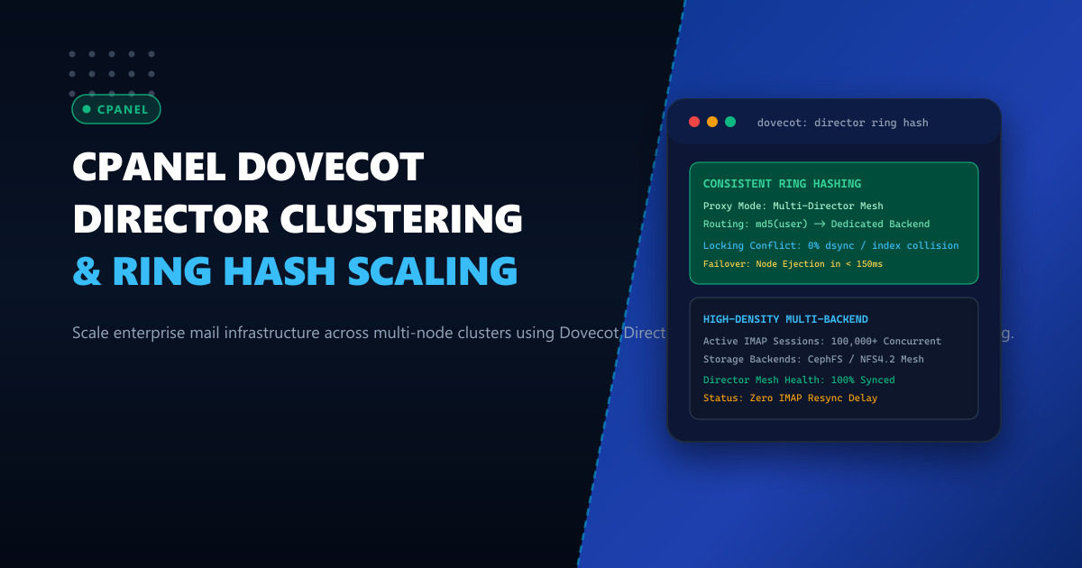 Scaling cPanel Dovecot Director Clusters: Consistent Ring Hashing and Multi-Node Mail Storage in Pakistan