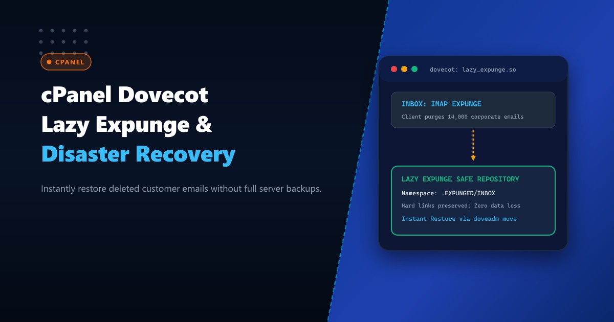 cPanel Dovecot Lazy Expunge & Instant Mailbox Disaster Recovery in Pakistan