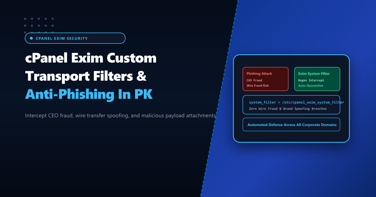 cPanel Exim Custom Transport Filters & Phishing Defense in Pakistan
