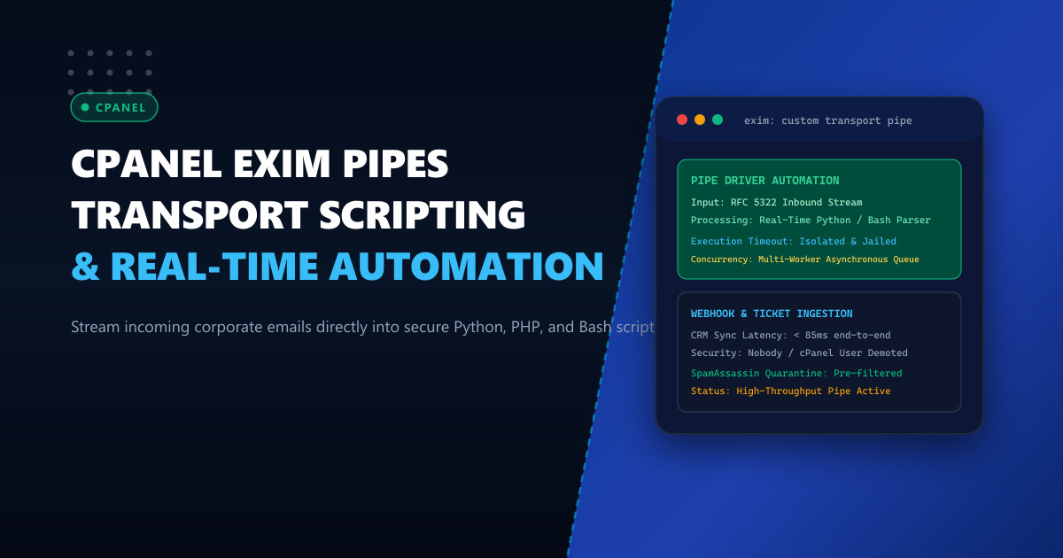 Tuning cPanel Exim Custom Transport Pipes: Automating Real-Time Email Processing with Python and Bash in Pakistan