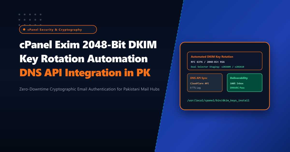 cPanel Exim 2048-Bit DKIM Key Rotation Automation & DNS API Sync in Pakistan