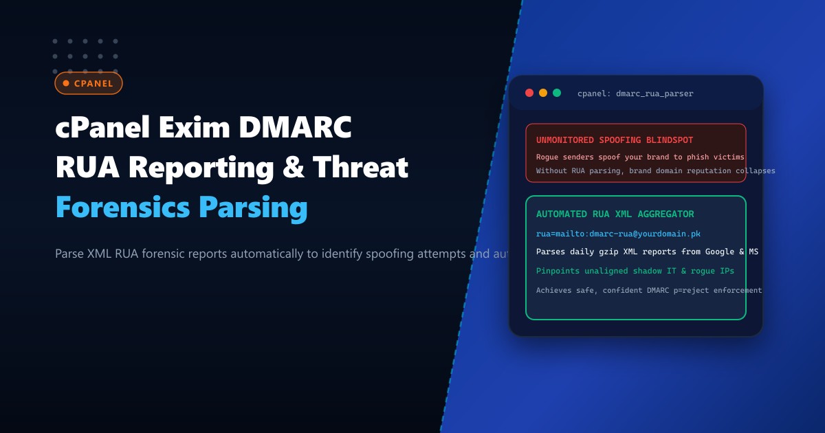 cPanel Exim DMARC RUA Aggregate Reporting: Forensic Parsing & Threat Intelligence