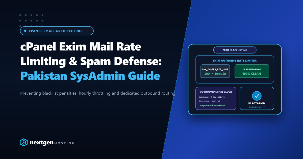 cPanel Exim Mail Rate Limiting & Outbound Spam Defense: Pakistan SysAdmin Guide