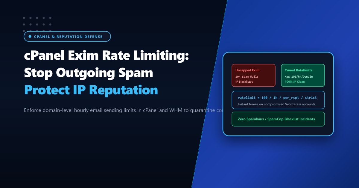 cPanel Exim Rate Limiting: Stop Outgoing Spam & Prevent IP Blacklisting in Pakistan