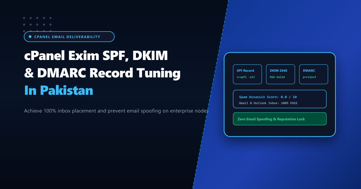 cPanel Exim SPF, DKIM & DMARC DNS Record Optimization in Pakistan