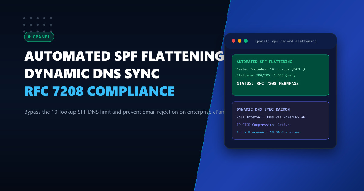 Automated SPF Record Flattening with Dynamic DNS Sync on cPanel Fleets