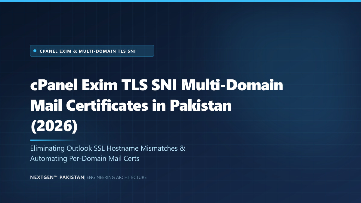 cPanel Exim TLS SNI Multi-Domain Mail Certificates in Pakistan (2026)