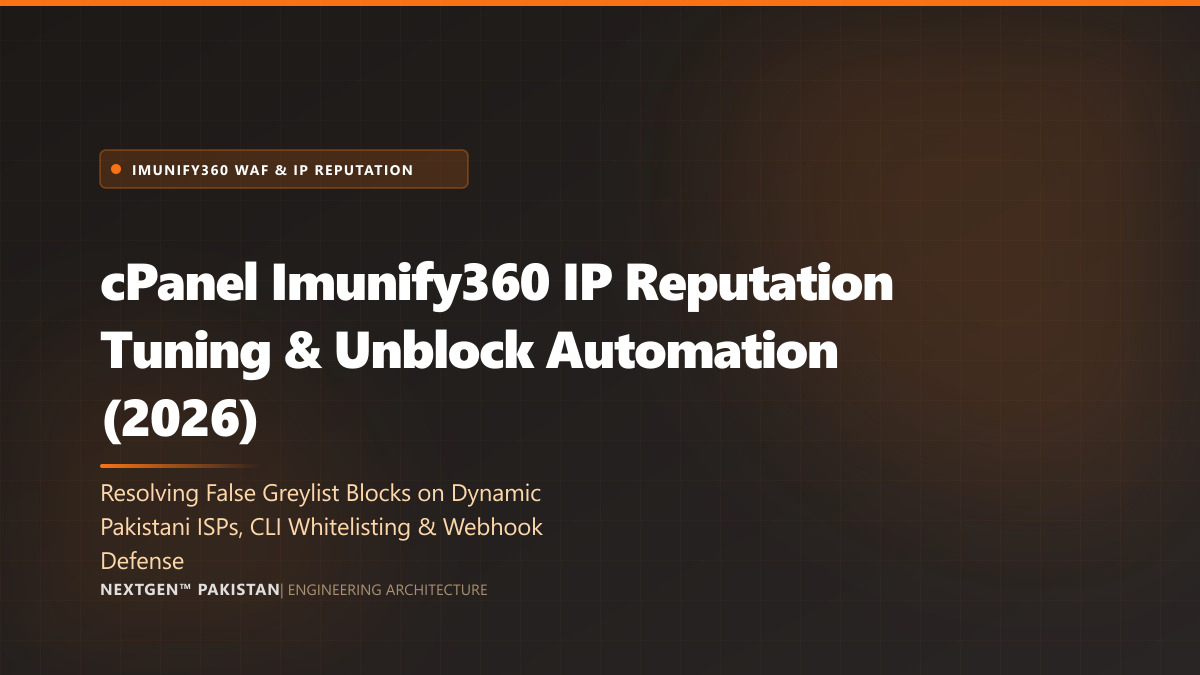 cPanel Imunify360 IP Reputation Tuning & Unblock Automation in Pakistan (2026)