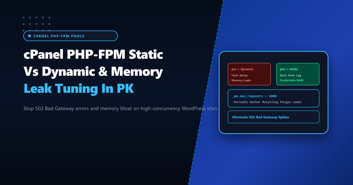 cPanel PHP-FPM pm.static vs pm.dynamic Memory Leak Tuning in Pakistan
