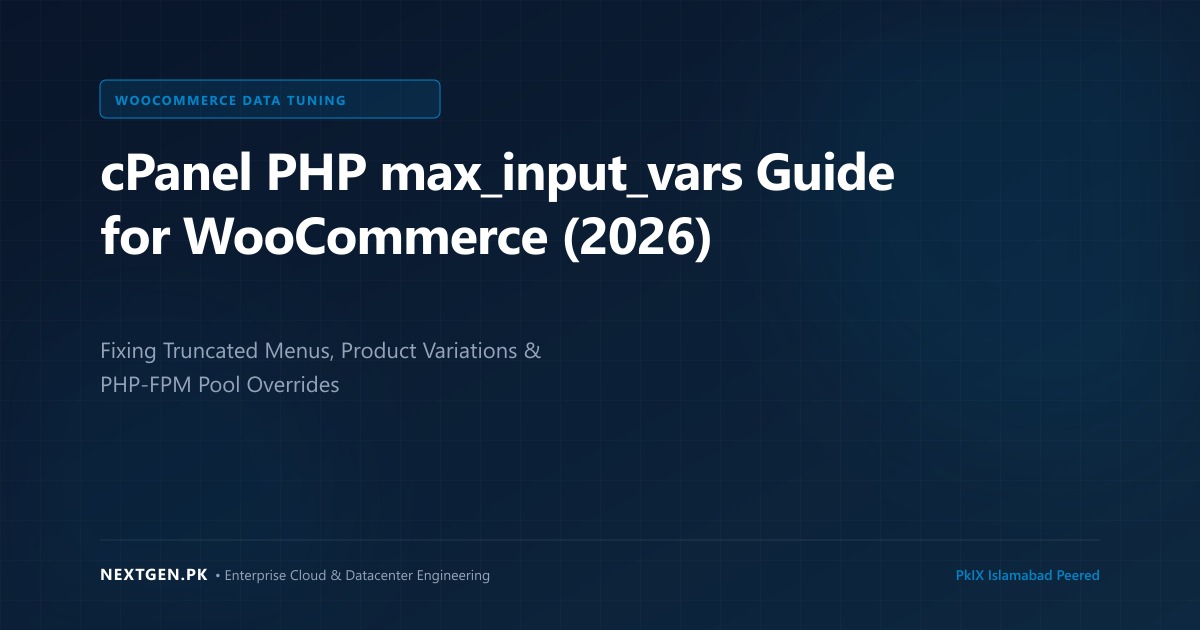 cPanel PHP max_input_vars Guide for WooCommerce: Fixing Truncated Menus & Variations (2026)