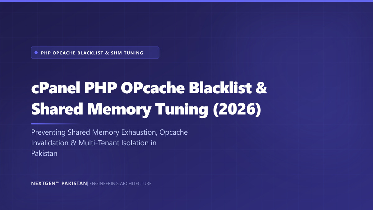 cPanel PHP OPcache Blacklist & Shared Memory Tuning for Multi-Tenant Servers in Pakistan (2026)