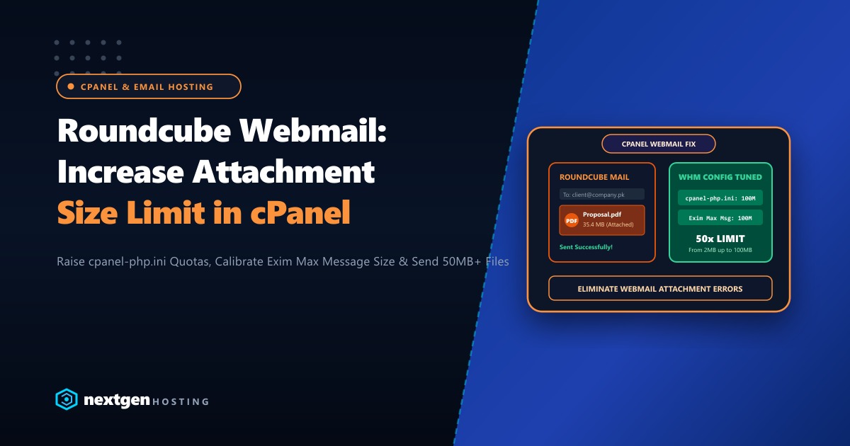 Increase Roundcube Webmail Attachment Size in cPanel & WHM in Pakistan (2026)