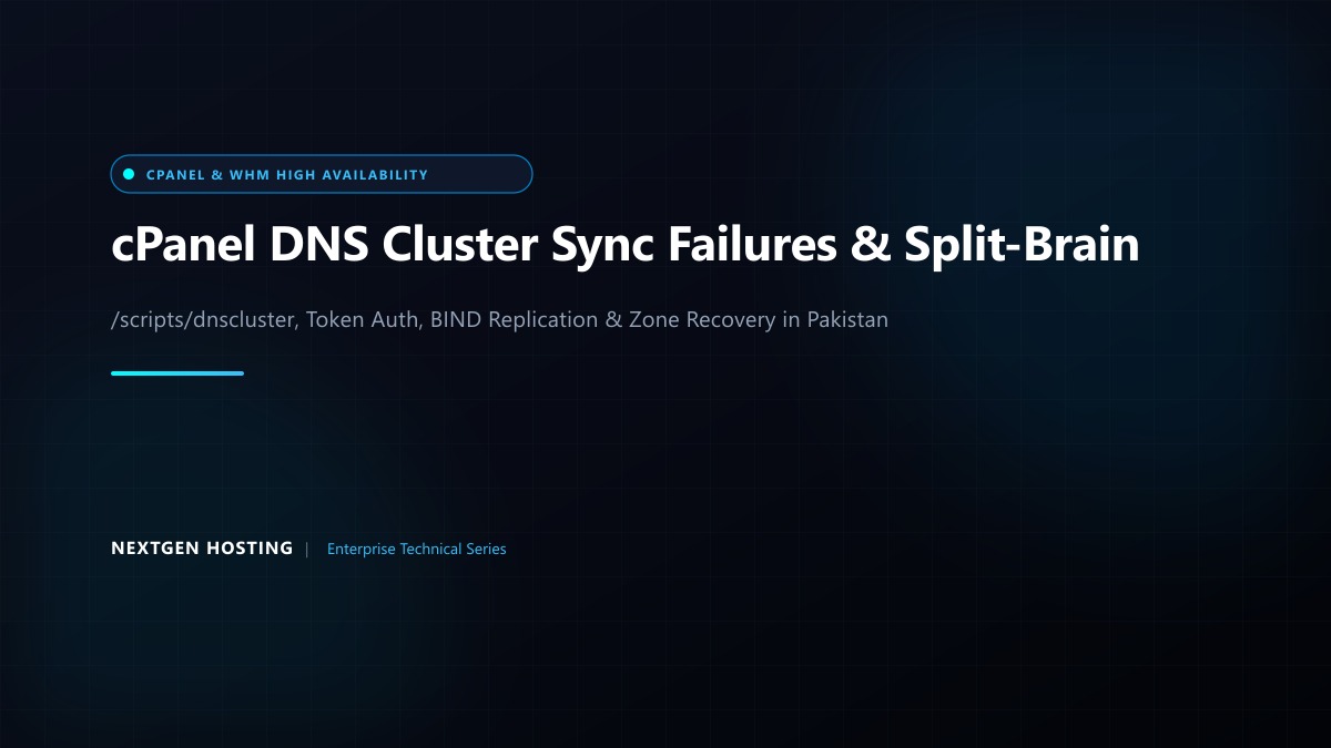 How to Fix cPanel & WHM DNS Cluster Sync Failures, API Token Authentication & Split-Brain Zones in Pakistan
