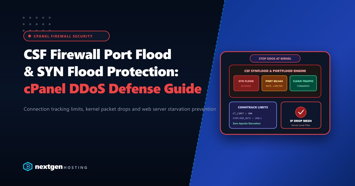 CSF Firewall Port Flood & SYN Flood Protection: cPanel DDoS Defense Guide