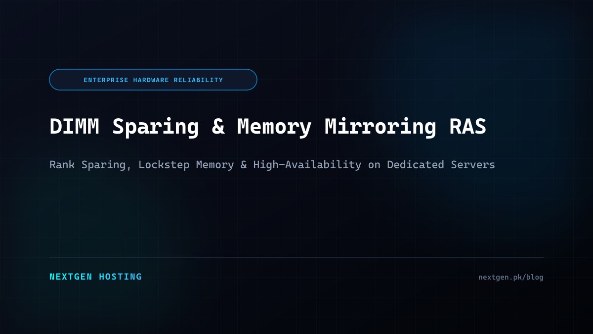 DIMM Sparing vs Memory Mirroring RAS: Mission-Critical Dedicated Server Architecture