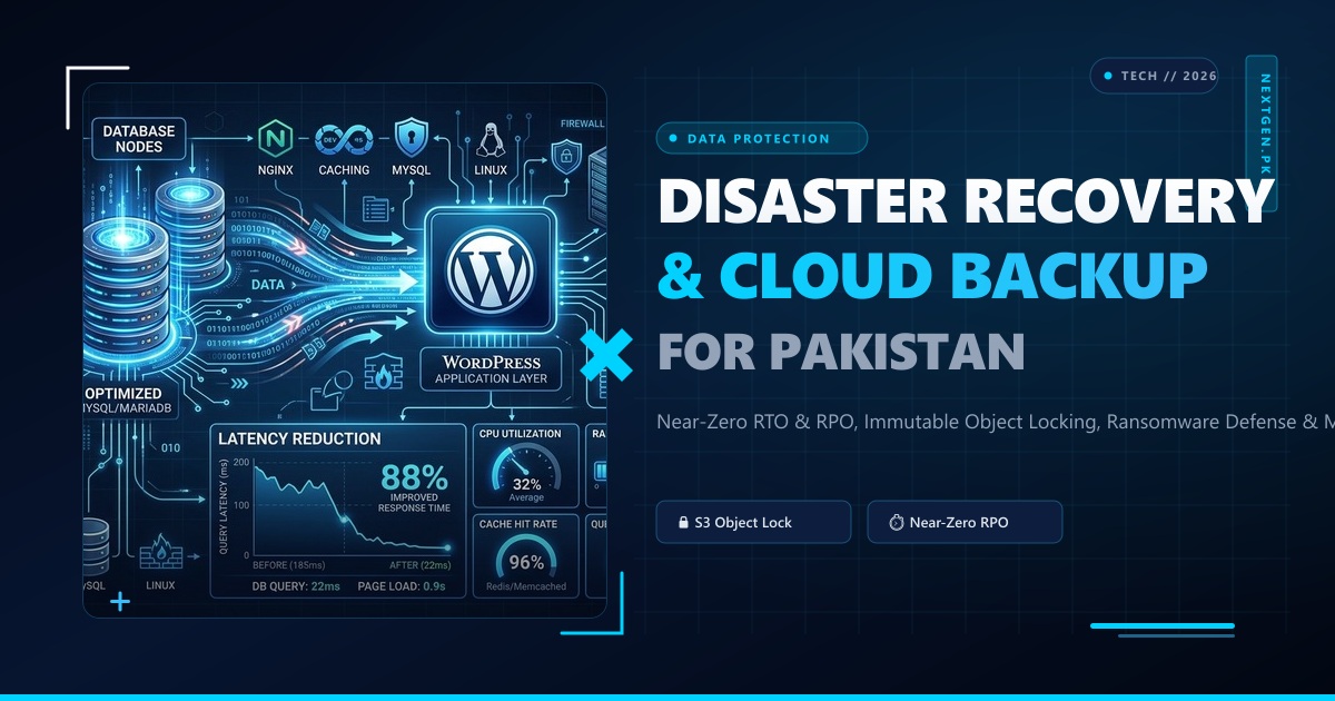 Disaster Recovery & Offsite Cloud Backup Solutions in Pakistan: RTO, RPO & Immutable Storage Architecture