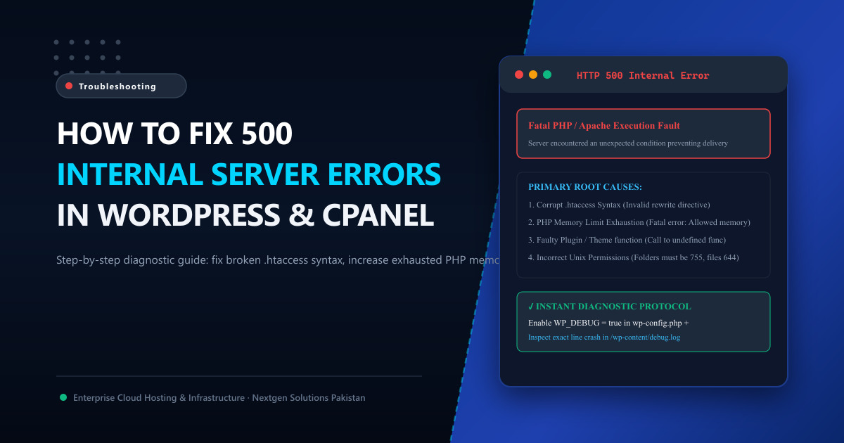How to Fix 500 Internal Server Error in WordPress: Complete cPanel & Nginx Troubleshooting Guide (2026)
