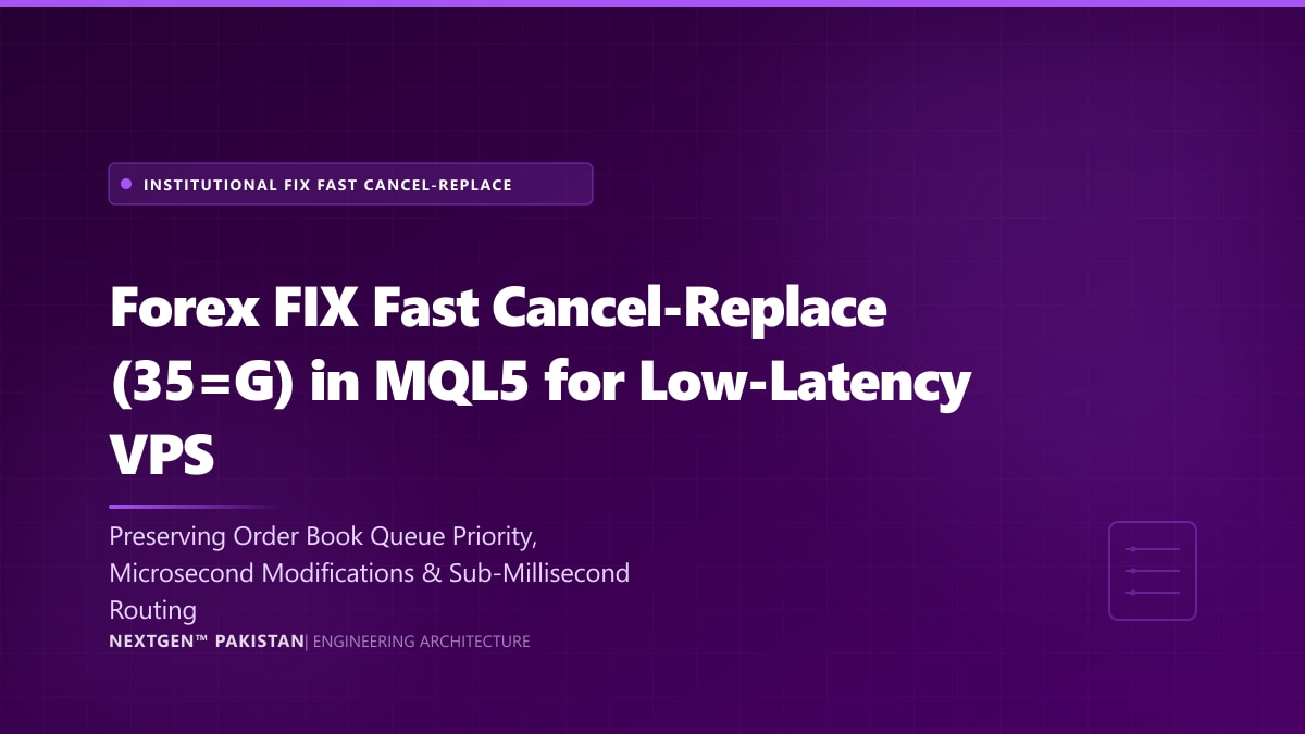 MQL5 FIX API Fast Cancel/Replace (Tag 35=G): Preserving Orderbook Queue Priority on Low-Latency Forex VPS