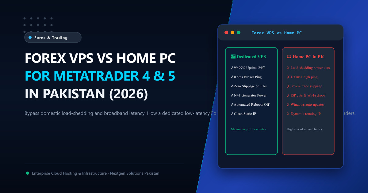 Forex VPS vs Home PC for Trading in Pakistan: Slippage, Load Shedding & MetaTrader Latency (2026)