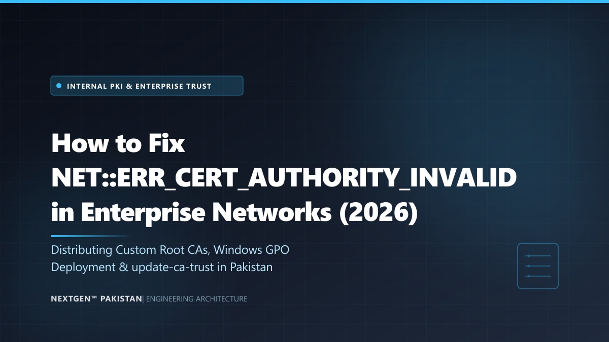 How to Fix NET::ERR_CERT_AUTHORITY_INVALID in Enterprise Networks (2026)