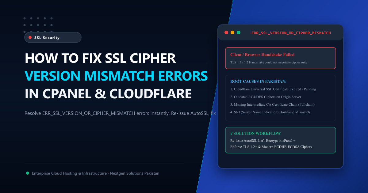 How to Fix ERR_SSL_VERSION_OR_CIPHER_MISMATCH: The Complete cPanel & Cloudflare Guide