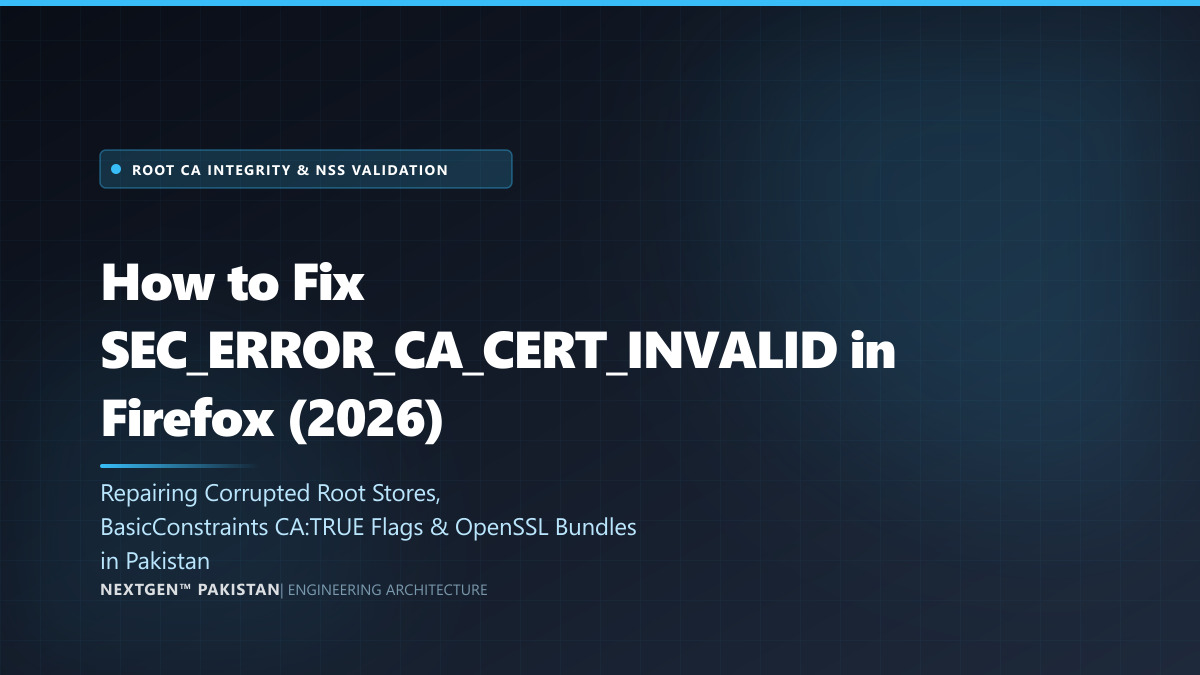 How to Fix SEC_ERROR_CA_CERT_INVALID in Firefox, Nginx & OpenSSL (2026)