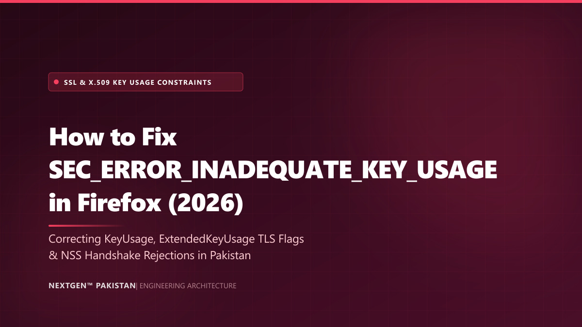How to Fix SEC_ERROR_INADEQUATE_KEY_USAGE in Firefox (Pakistan Guide)
