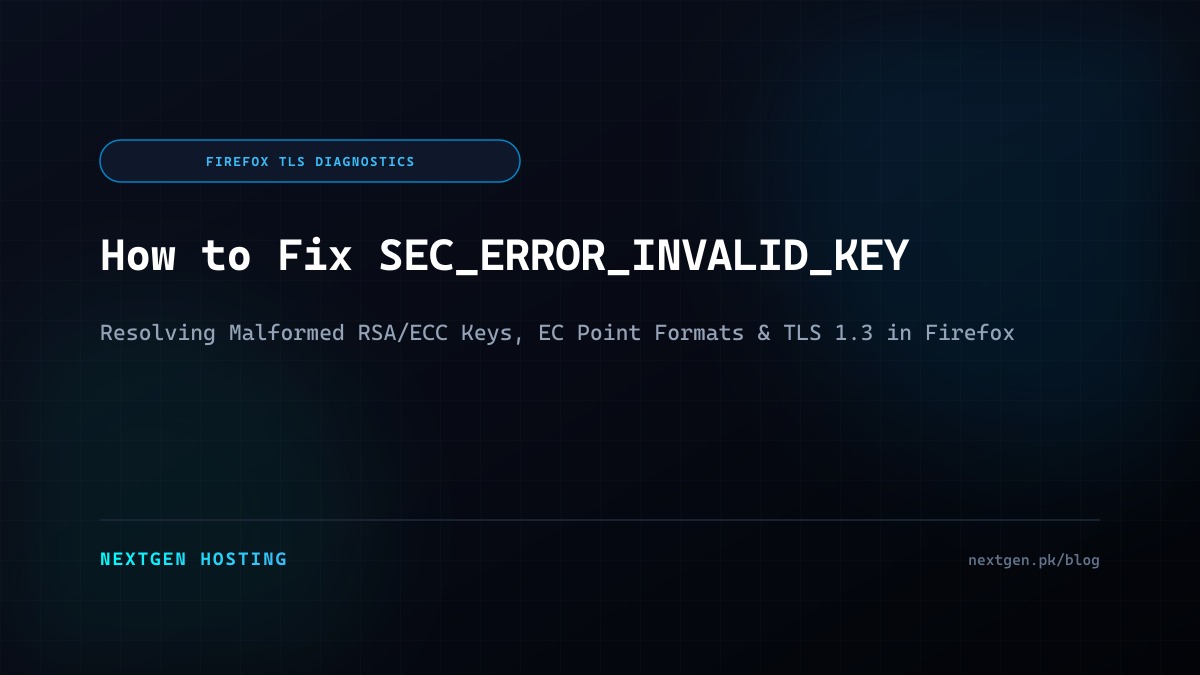 How to Fix SEC_ERROR_INVALID_KEY in Mozilla Firefox: TLS Key Exchange Diagnostic Guide