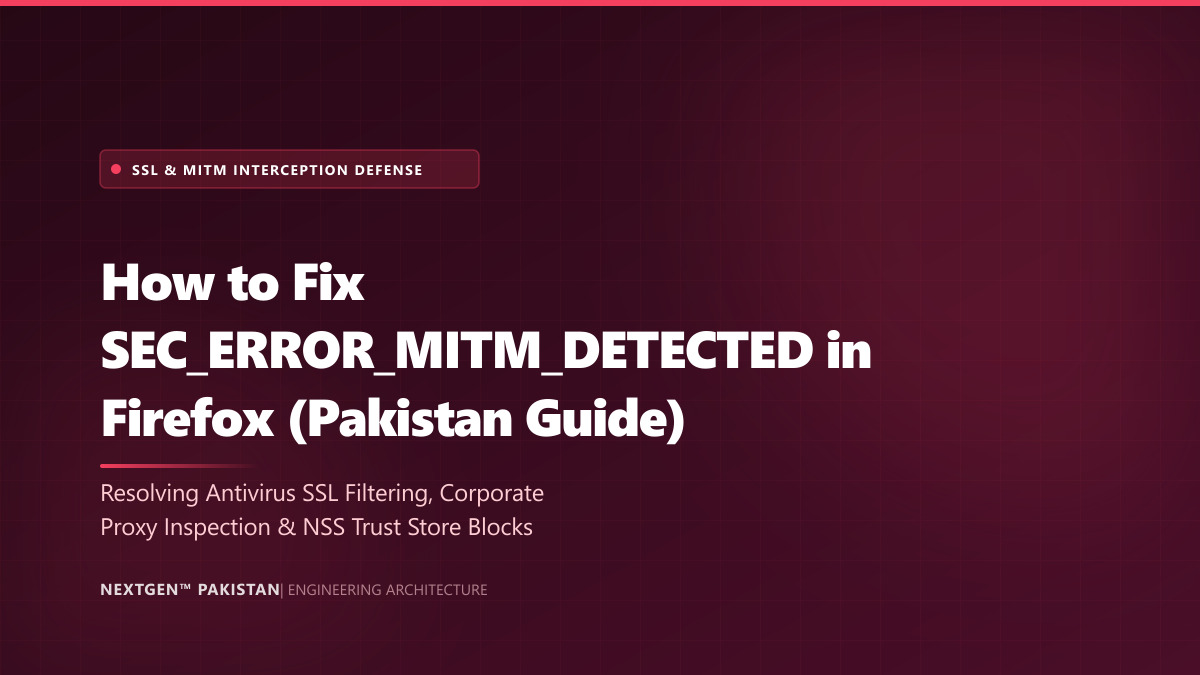 How to Fix SEC_ERROR_MITM_DETECTED in Firefox (Pakistan Guide)