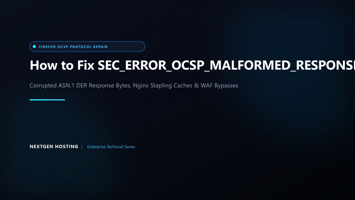 How to Fix SEC_ERROR_OCSP_MALFORMED_RESPONSE in Mozilla Firefox & Web Servers in Pakistan