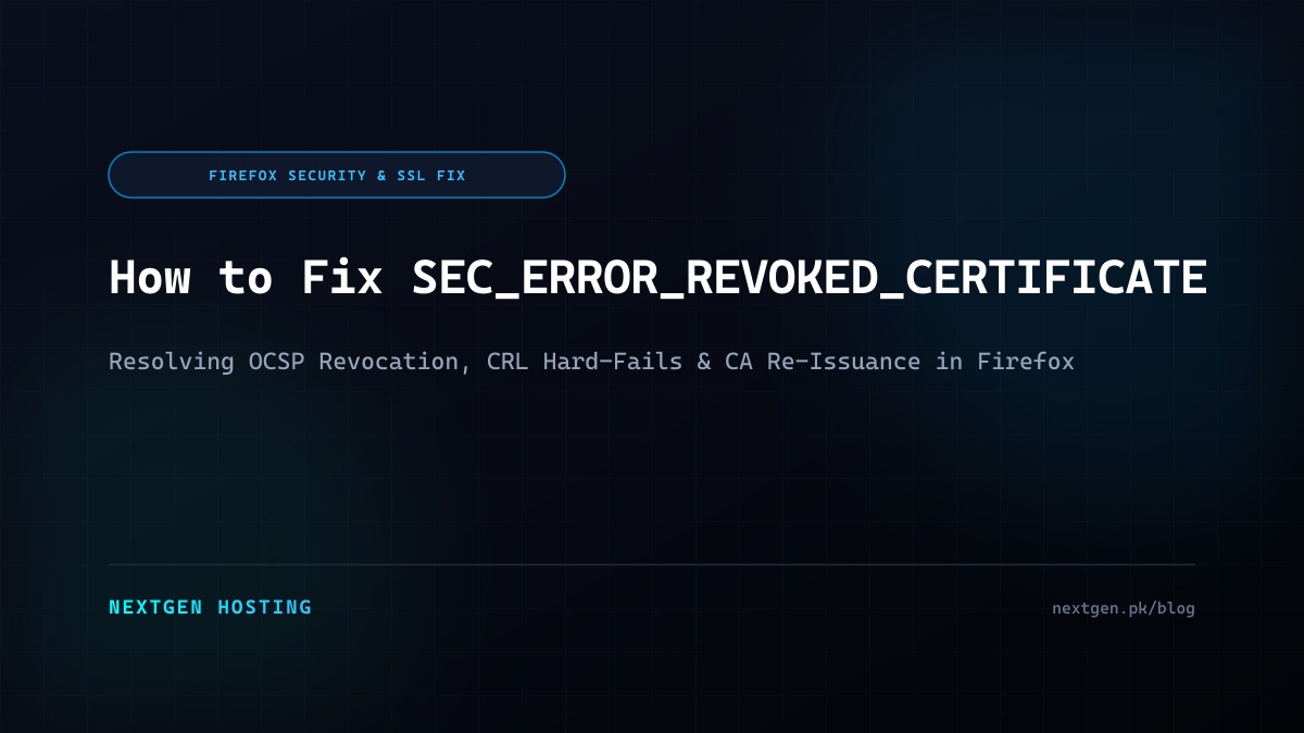 How to Fix SEC_ERROR_REVOKED_CERTIFICATE in Mozilla Firefox: OCSP & CRL Recovery Guide