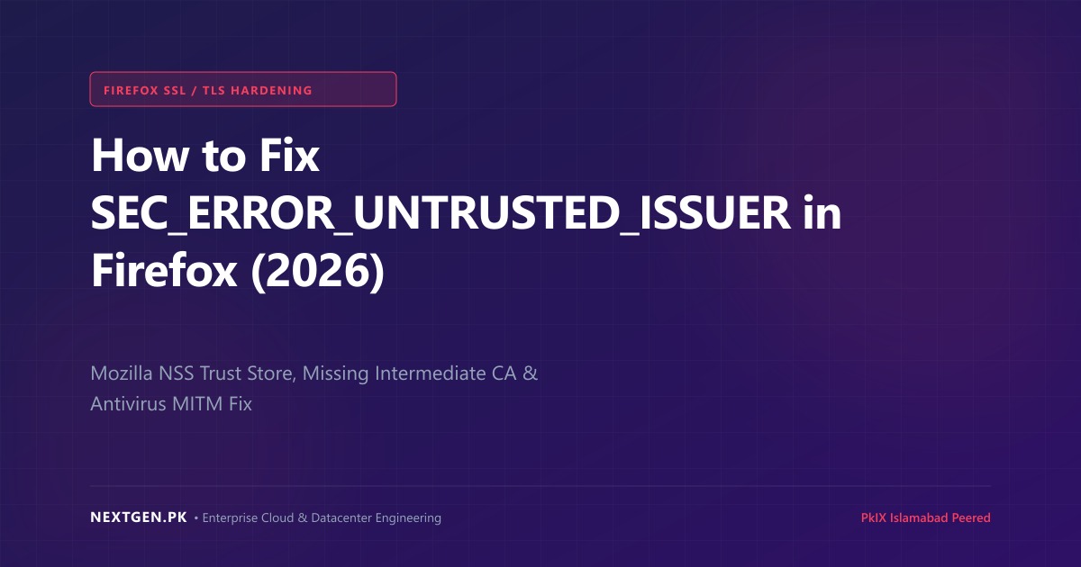 How to Fix SEC_ERROR_UNTRUSTED_ISSUER in Mozilla Firefox (2026)