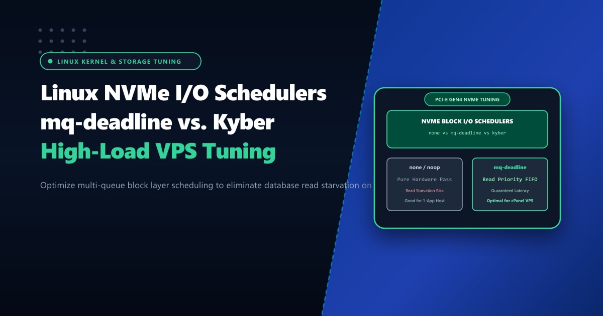 Linux NVMe Disk I/O Schedulers: mq-deadline vs. Kyber for High-Load VPS in Pakistan