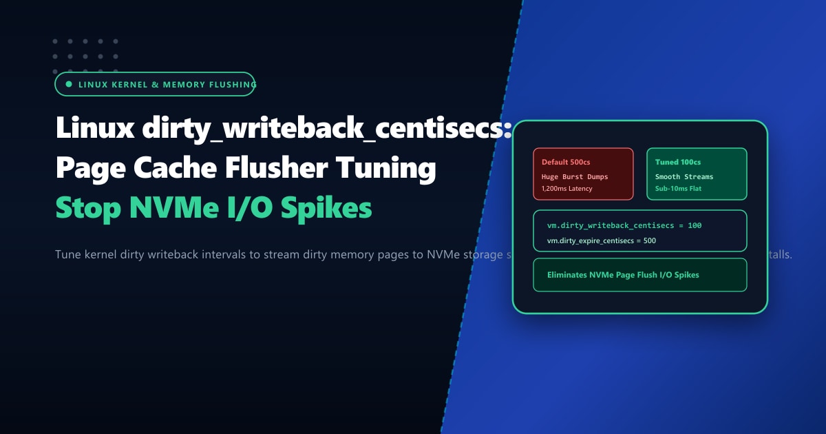 Linux dirty_writeback_centisecs Tuning: Stop Periodic NVMe I/O Freeze Spikes in Pakistan