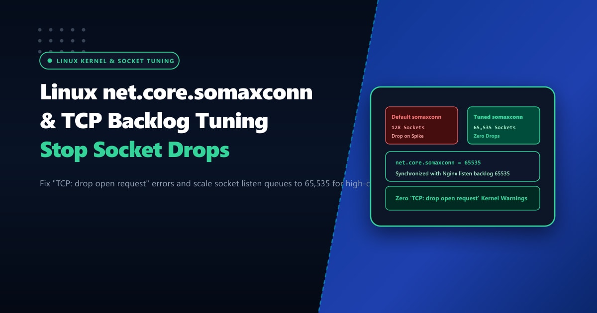 Linux net.core.somaxconn & TCP Backlog Tuning: Fix Socket Drops & Connection Queuing in Pakistan