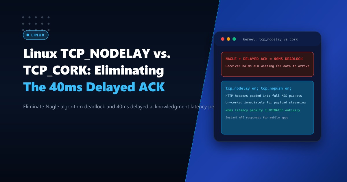 Linux TCP_NODELAY vs. TCP_CORK: Eliminating 40ms Delayed ACK Penalties in Pakistan
