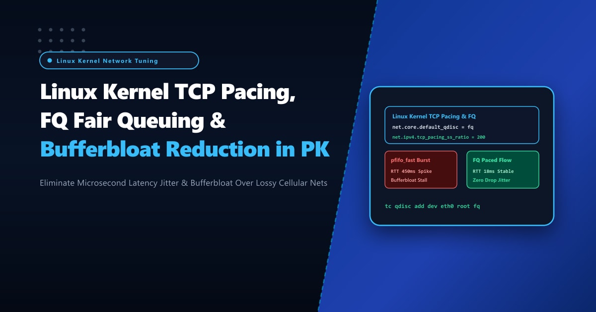Linux Kernel TCP Pacing, FQ Fair Queuing & Bufferbloat Reduction in Pakistan