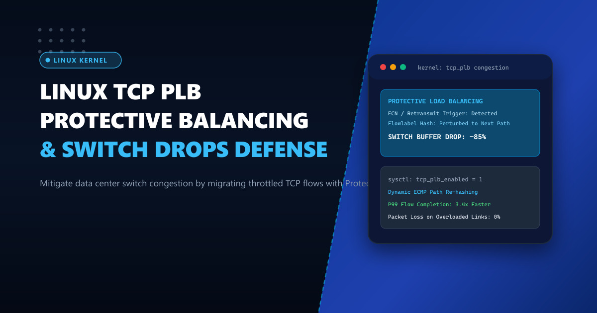 Linux Kernel TCP PLB (Protective Load Balancing): Mitigating Data Center Switch Drops