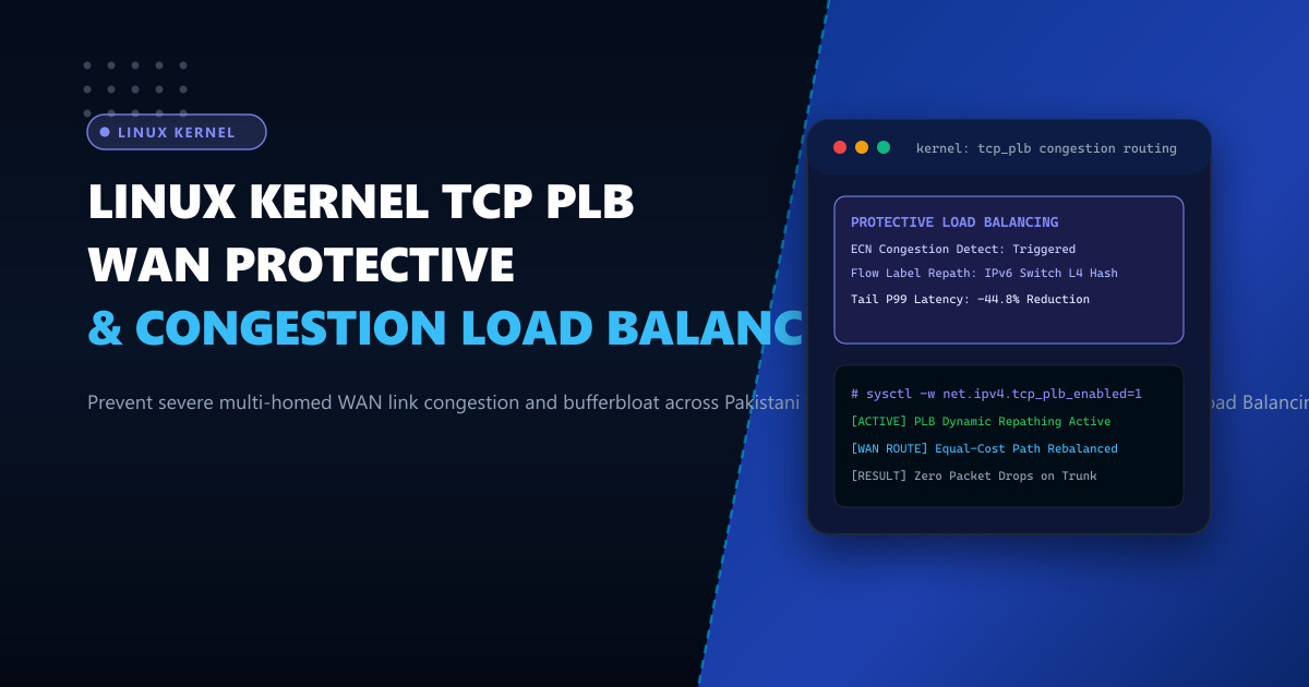 Linux Kernel Protective Load Balancing (TCP PLB) & WAN Congestion Mitigation for Data Centers in Pakistan