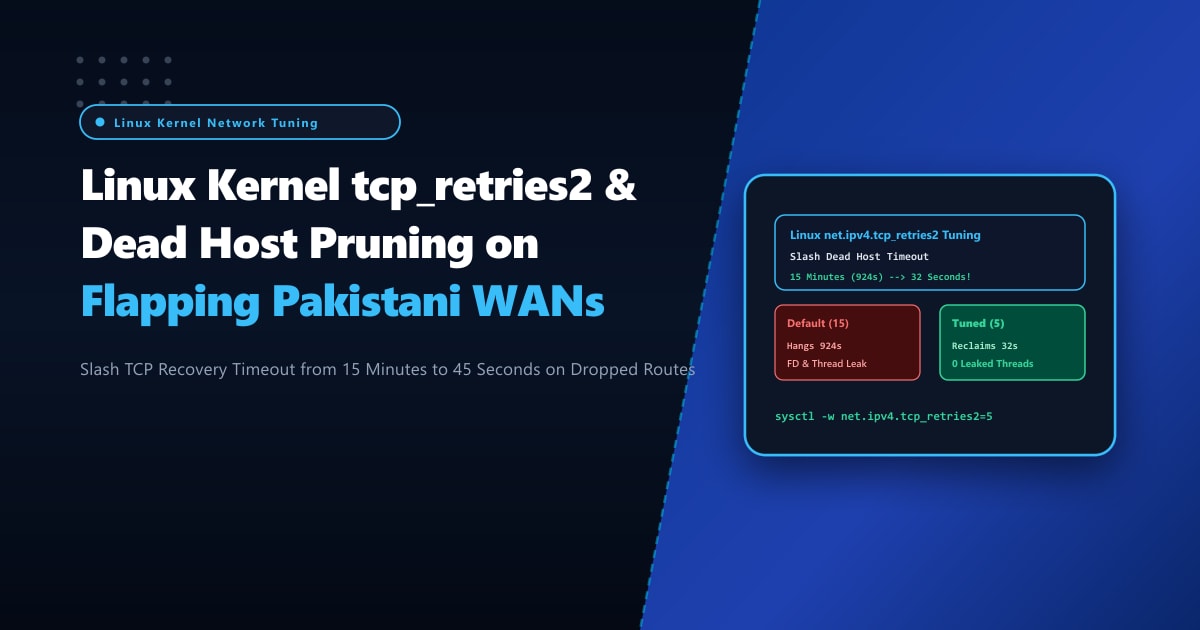 Linux Kernel tcp_retries2 & Dead Host Pruning on Flapping Pakistani WANs