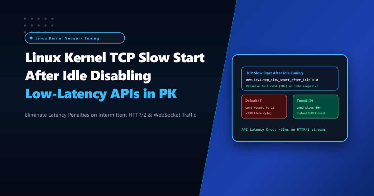 Linux Kernel TCP Slow Start After Idle Disabling for Pakistani High-Traffic APIs
