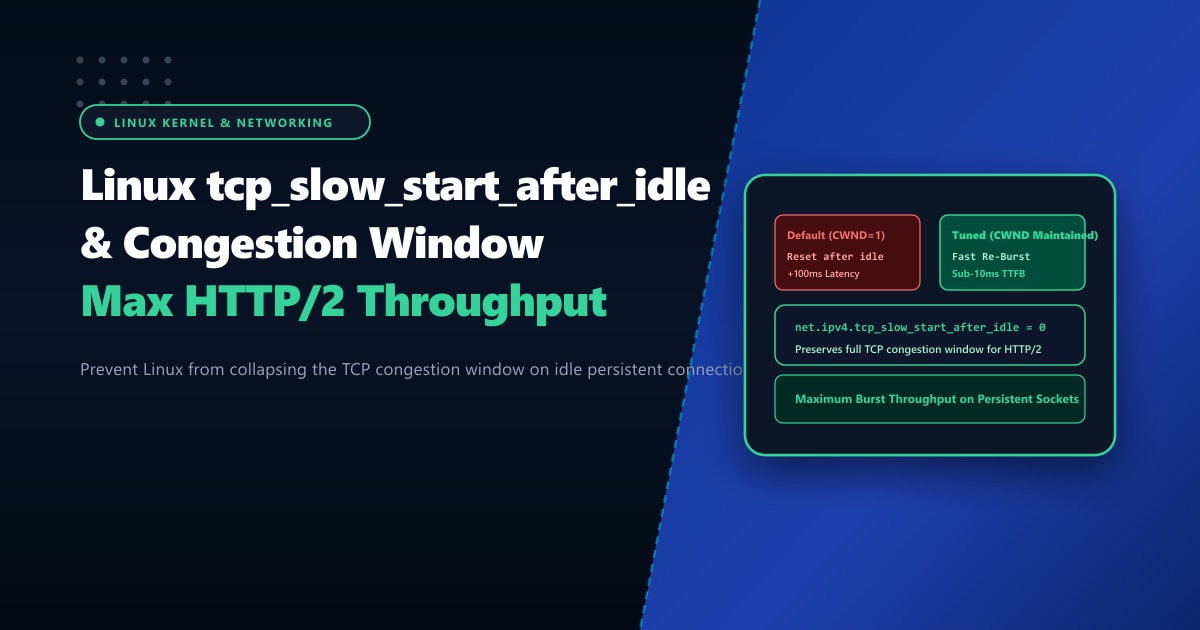 Linux tcp_slow_start_after_idle Tuning: Accelerate Persistent HTTP/2 & HTTP/3 in Pakistan