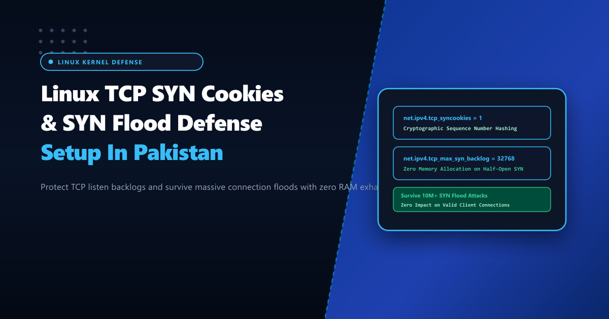 Linux Kernel TCP SYN Cookies & SYN Flood Defense in Pakistan